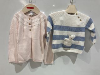 A QTY OF THE WHITE COMPANY ITEMS TO INCLUDE A STRIPED JUMPER WITH POCKET TOY - 9-12M - BLUE STRIPE - TOTAL RRP £211