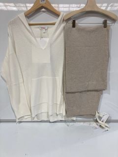 QTY OF THE WHITE COMPANY ITEMS TO INCLUDE WIDE LEG JOGGER WITH CASHMERE XL OATMEAL MARL TOTAL RRP £414