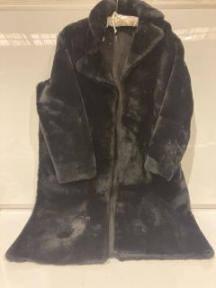 THE WHITE COMPANY SHEEPSKIN BLACK COAT SIZE L TOTAL RRP £198