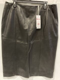 THE WHITE COMPANY BLACK LEATHER PENCIL SKIRT SIZE 18 TOTAL RRP £180