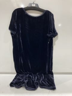 THE WHITE COMPANY SILK VELVET TSHIRT DRESS - MIDNIGHT - 18 - RRP £159