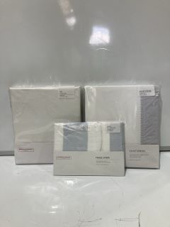 A QTY OF THE WHITE COMPANY ITEMS TO INCLUDE SANTORINI COTTON DUVET COVER WHITE/GREY EMPEROR TOTAL RRP £249