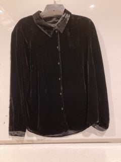 THE WHITE COMPANY SILK VELVET SHIRT - BLACK - 18 - RRP £159