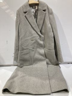 THE WHITE COMPANY ITALIAN WOOD HERRINGBONE COAT - PALE GREY - 16 - RRP £298