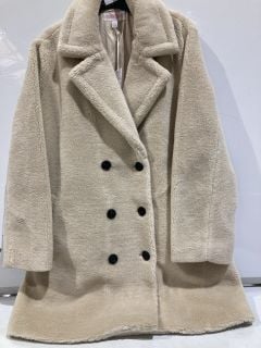 THE WHITE COMPANY DOUBLE BREASTED TEDDY COAT - IVORY - L - RRP £229