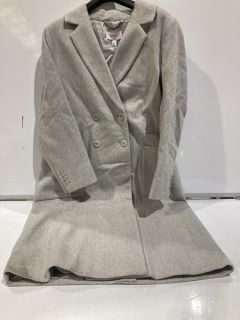 THE WHITE COMPANY ITALIAN WOOL BRUSHED HERRINGBONE COAT - PALE GREY - 18 - RRP £298