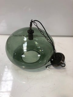 NKUKU OTORO GLASS PENDANT - GREEN SMOKE - LARGE ROUND - RRP £250