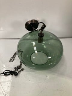 NKUKU OTORO GLASS PENDANT - GREEN SMOKE - LARGE OVAL - RRP £250