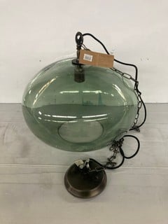 NKUKU OTORO GLASS PENDANT - GREEN SMOKE - LARGE ROUND - RRP £250