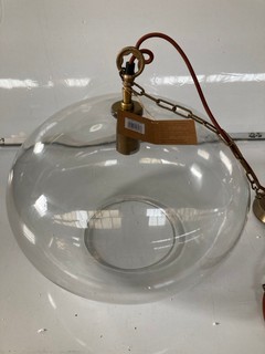 NKUKU OTORO GLASS PENDANT - CLEAR ROUND LARGE - RRP £250