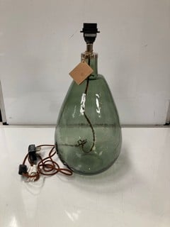 NKUKU BABA GLASS LAMP - GREEN SMOKE - LARGE TALL - RRP £160