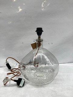 NKUKU BABA GLASS LAMP - CLEAR - LARGE WIDE - £160