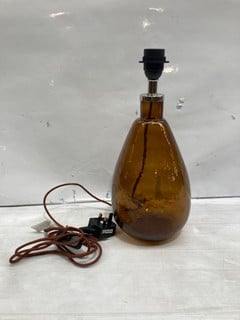 NKUKU BABA GLASS LAMP - BURNT AMBER - SMALL TALL - £110