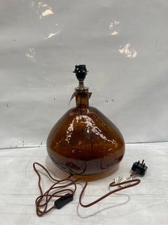 NKUKU BABA GLASS BURNT AMBER LARGE WIDE LAMP - £160