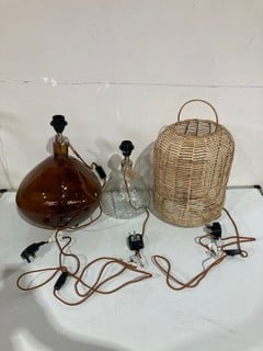 NKUKU ITEMS TO INCLUDE NKUKU BABA BURNED AMBER WIDE LARGE LAMP - £255