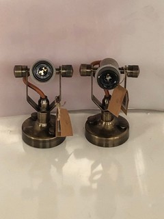 2 X NKUKU RARNI SINGLE WALL LIGHT - ANTIQUE BRASS - TOTAL RRP £230