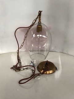 NKUKU OTORO GLASS PENDANT - CLEAR - SMALL OVAL - RRP £150