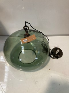 NKUKU OTORO GLASS PENDANT - GREEN SMOKE - LARGE ROUND - RRP £250