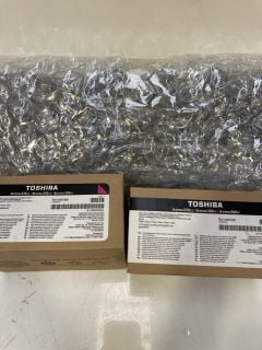 1 X BOX  OF TOSHIBA ITEMS INCLUDING CYAN USE AND RETURN CARTRIDGE