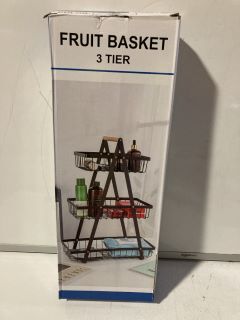 1 BOX  OF ASSORTED ITEMS INCLUDING 3 TIER FRUIT BASKET