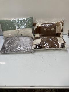 1 X BOX  OF ASSORTED PILLOWS INCLUDING CRUSHED VELVET