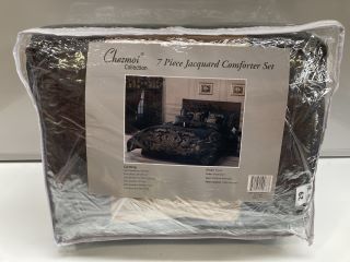 1 X CHEZMOI COLLECTION 7 PIECE JACQUARD COMFORTER SET RRP £70