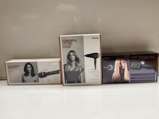 3 X BABYLISS ITEMS INCLUDING HEATED SMOOTHING BRUSH