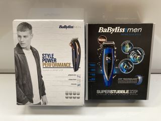 2 X BABYLISS ITEMS INCLUDING BABYLISS FOR MEN SUPER STUBBLE XTP SHAVER