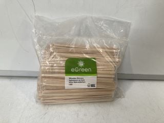 1 X BOX OF EGREEN WOODEN STIRRERS