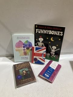 QTY OF ASSORTED ITEMS TO INC CHILDRENS JANNET& ALLEN FUNNY BONS BOOKS