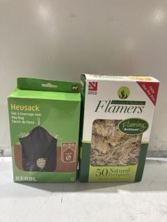 QTY OF ASSORTED ITEMS TO INC HEUSACK KERBL HAY SACK