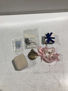 BOX OF ITEMS INCLUDING UNICORN RING SET