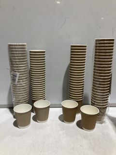 QTY OF ITEMS TO INC EPISENT TRIPLE WALL HOT DRINK CUPS 270ML & KRAFT RIPPLE WALL PAPER HOT CUPS 270ML