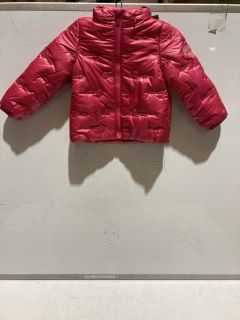 GUESS CHILDRENS EMBROIDERY PUFFER JACKET, PINK, SIZE 2