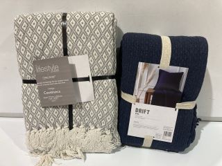 QTY OF ASSORTED ITEMS TO INC EMMA BARCLAY CASABLANCA THROW & DRIFT HOME HAYDEN THROW