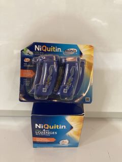 QTY OF ASSORTED ITEMS TO INCLUDE NIQUITIN MINT 4MG 132 LOZENGES