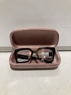 MIU MIU VMU04U SQUARE FASHION GLASSES BLACK RRP £290