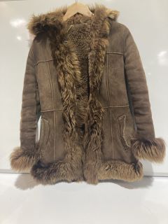 2 X BROWN WOOLY OVERCOAT