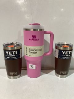 QTY OF ITEMS TO INCLUDE STANLEY QUENCHER H2.0 1.18L & YETI RAMBLER 591ML