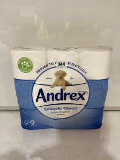 QTY OF ITEMS TO INC PPC LARGE 36PC TOILET ROLL WHITE & ANDREX CLASSIC CLEAN TOILET TISSUE