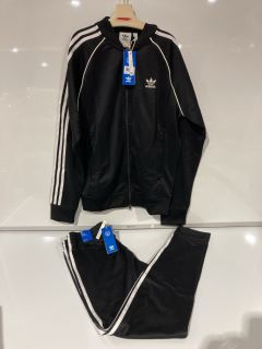 ADIDAS MENS SLIM FIT CREW NECK TRACKSUIT BLACK SIZE M