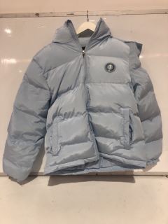 TRAPSTAR IT'S A SECRET BABY BLUE PUFFER JACKET SMALL RRP £170