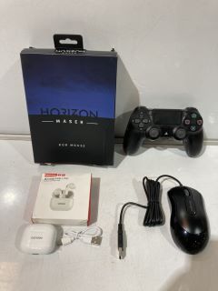 QTY OF ITEMS TO INCLUDE HORIZON MASER RGB MOUSE & PLAYSTATION 4 DUAL SHOCK CONTROLLER