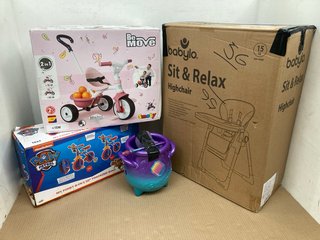 4 X ASSORTED BABY ITEMS TO INCLUDE SMOBY BE MOVE TRIKE: LOCATION - C5