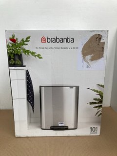 BRABANTIA 2 X 30L BO PEDAL BIN WITH 2 INNER BUCKETS: LOCATION - C7