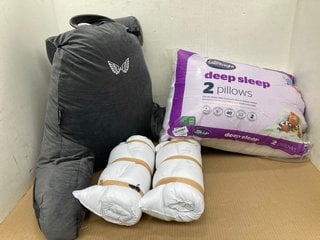 3 X ASSORTED BEDDING ITEMS TO INCLUDE SILENTNIGHT DEEP SLEEP 2 PILLOWS: LOCATION - C7