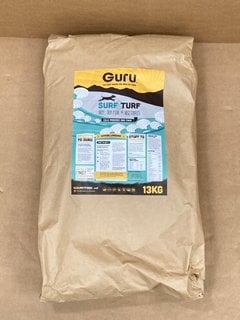 PACK OF GURU SURF & TURF 13KG DOG BISCUITS - BBE 31/1/25: LOCATION - C11