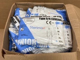 BOX OF STERIMA TYPE 5/6 COVERALLS IN WHITE - VARIOUS SIZES: LOCATION - C11