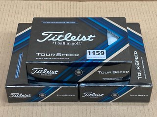 3 X BOXES OF TITLEIST TOUR SPEED GOLF BALLS: LOCATION - C12