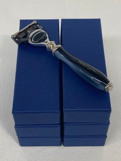 5 X TRUEFITT & HILL STRAIGHT RAZORS IN FUSION BLUE - COMBINED RRP - £535 (PLEASE NOTE: 18+YEARS ONLY. ID MAY BE REQUIRED): LOCATION - A*